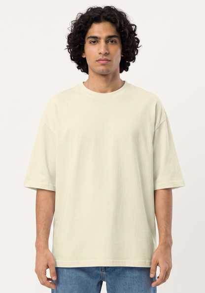 GHERA premium oversized cream cotton t-shirt by UNKAHA Studio